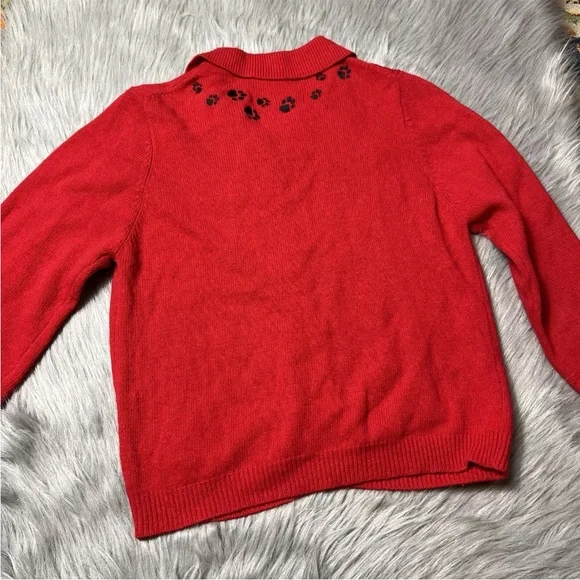 Vintage 90s Disney Store Red 101 Dalmatians Cardigan Sweater - Picture 3 of 16